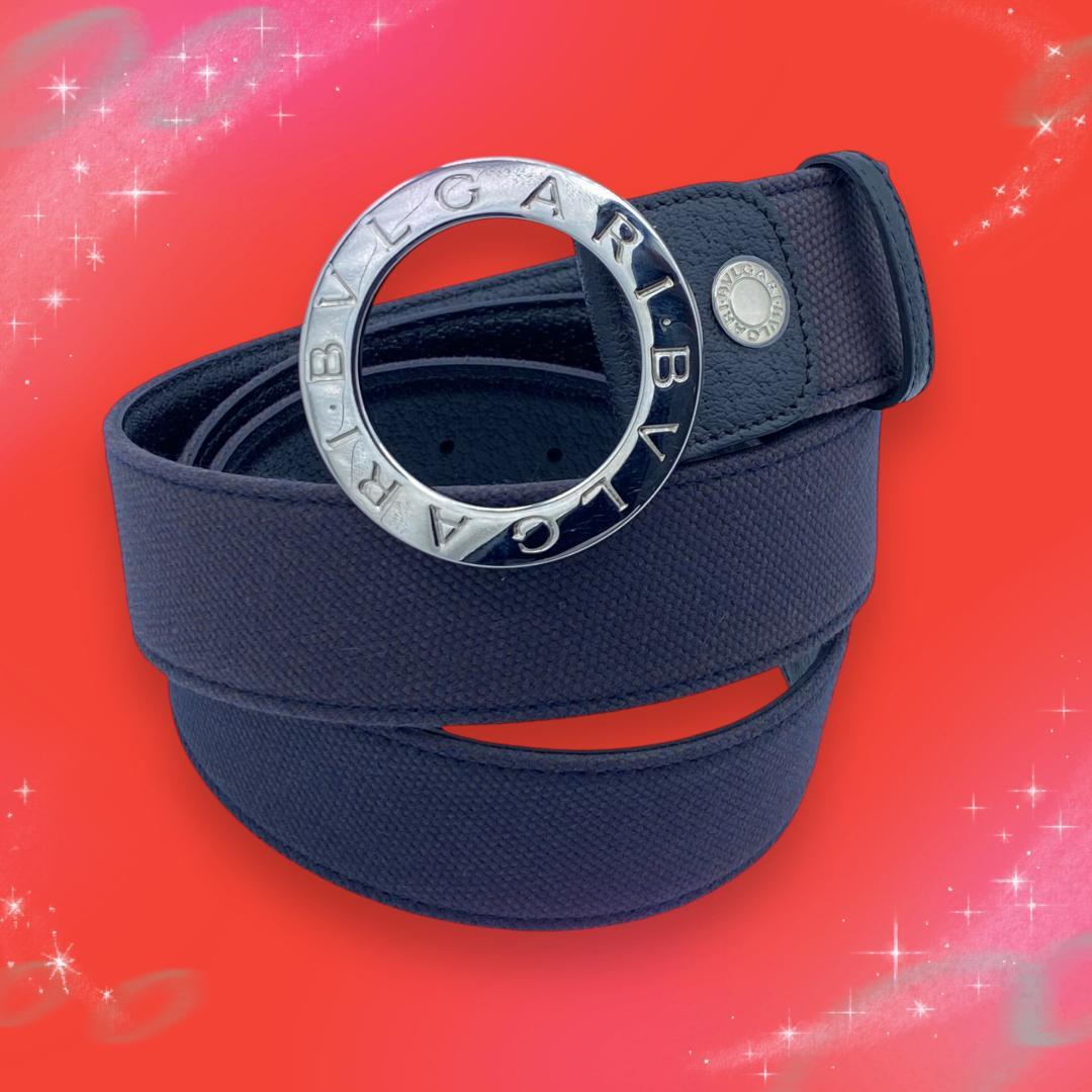 美品 ブルガリ サークルロゴ ベルト ビーゼロワン レザー