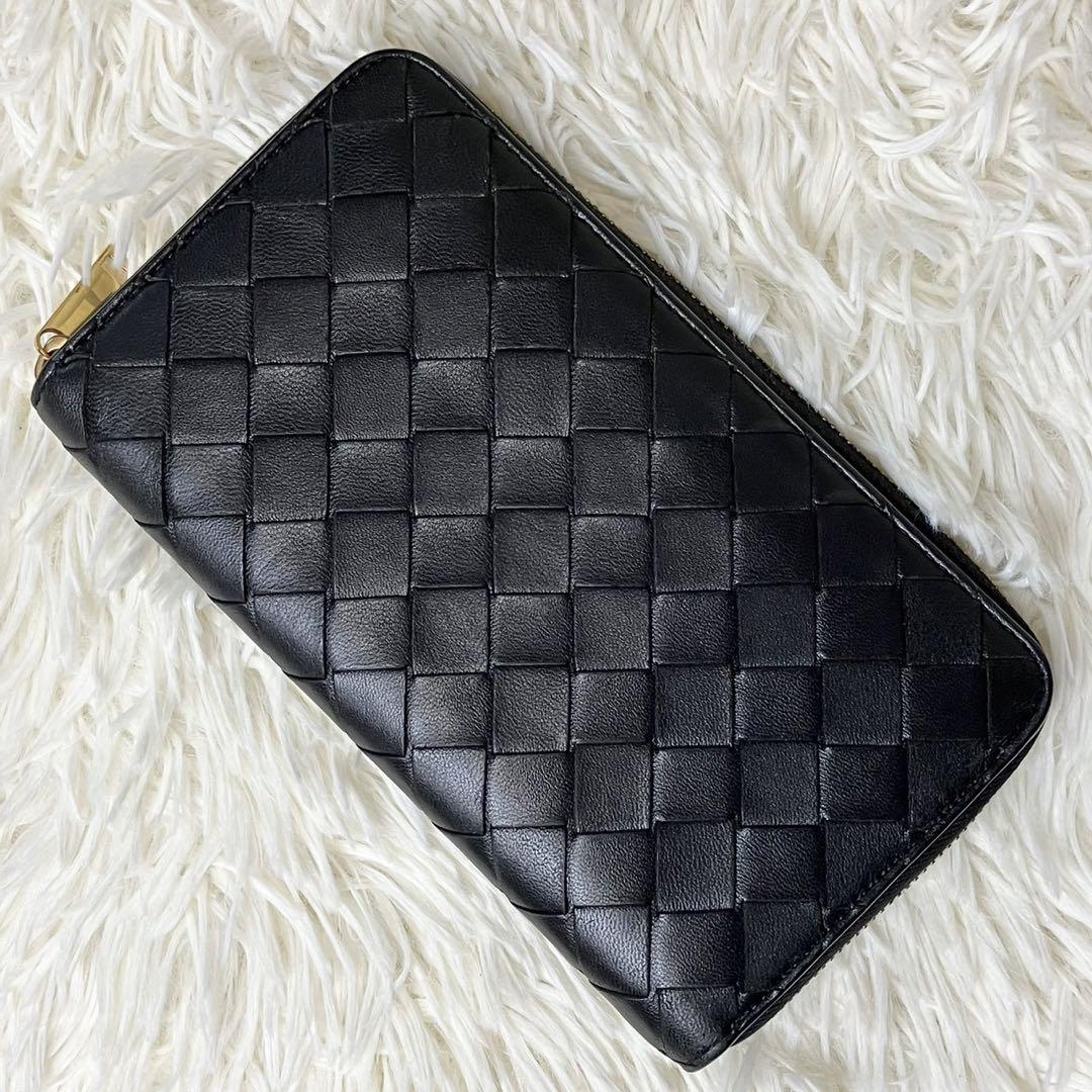 現行/RFID搭載 ボッテガヴェネタ 長財布 マキシイントレチャート レザー BOTTEGA VENETA ボッテガヴェネタ 長財布 マキシイントレ