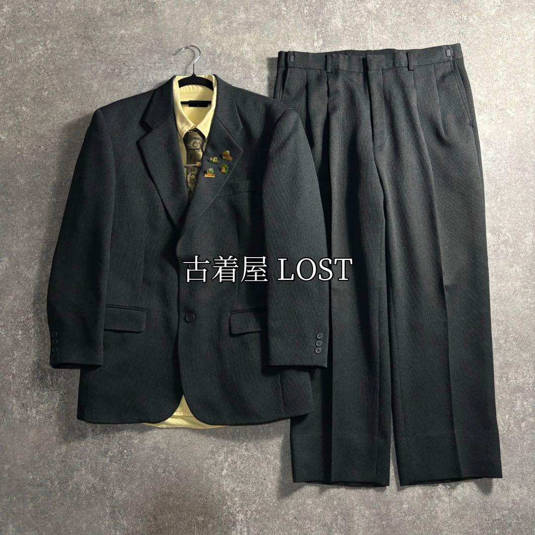 LOST特注【vintage】セットアップ シングルスーツ シックグレー LOST特注【vintage】セットアップ シングルスーツ グレー 極上