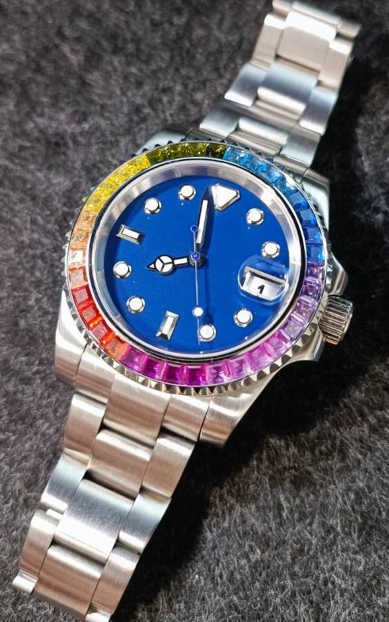 NO LOGO ノーロゴ レインボーベゼル ダイバー サブマリーナ NO LOGO ノーロゴ レインボーベゼル ダイバー サブマリーナ