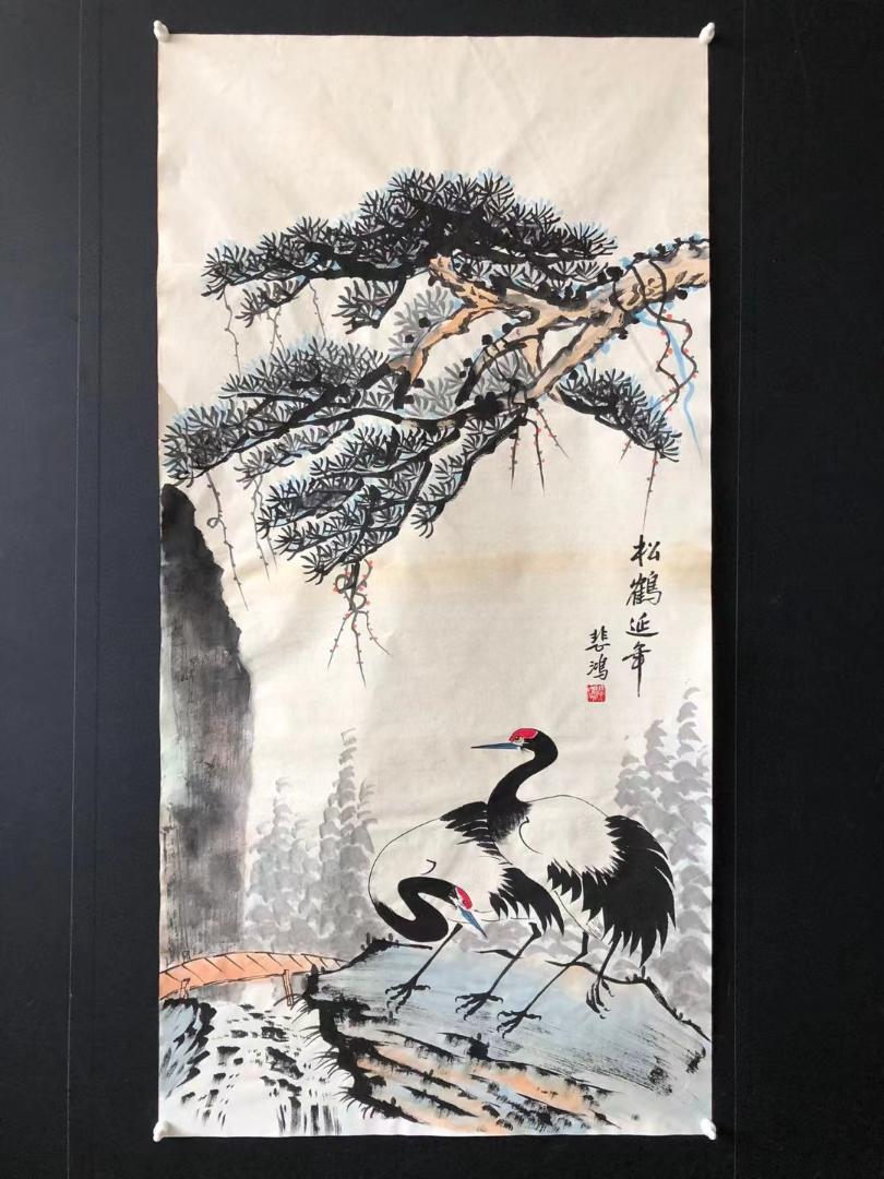 中国名人書画 徐悲鴻大師80年前の手描き！駿馬圖！《二十八