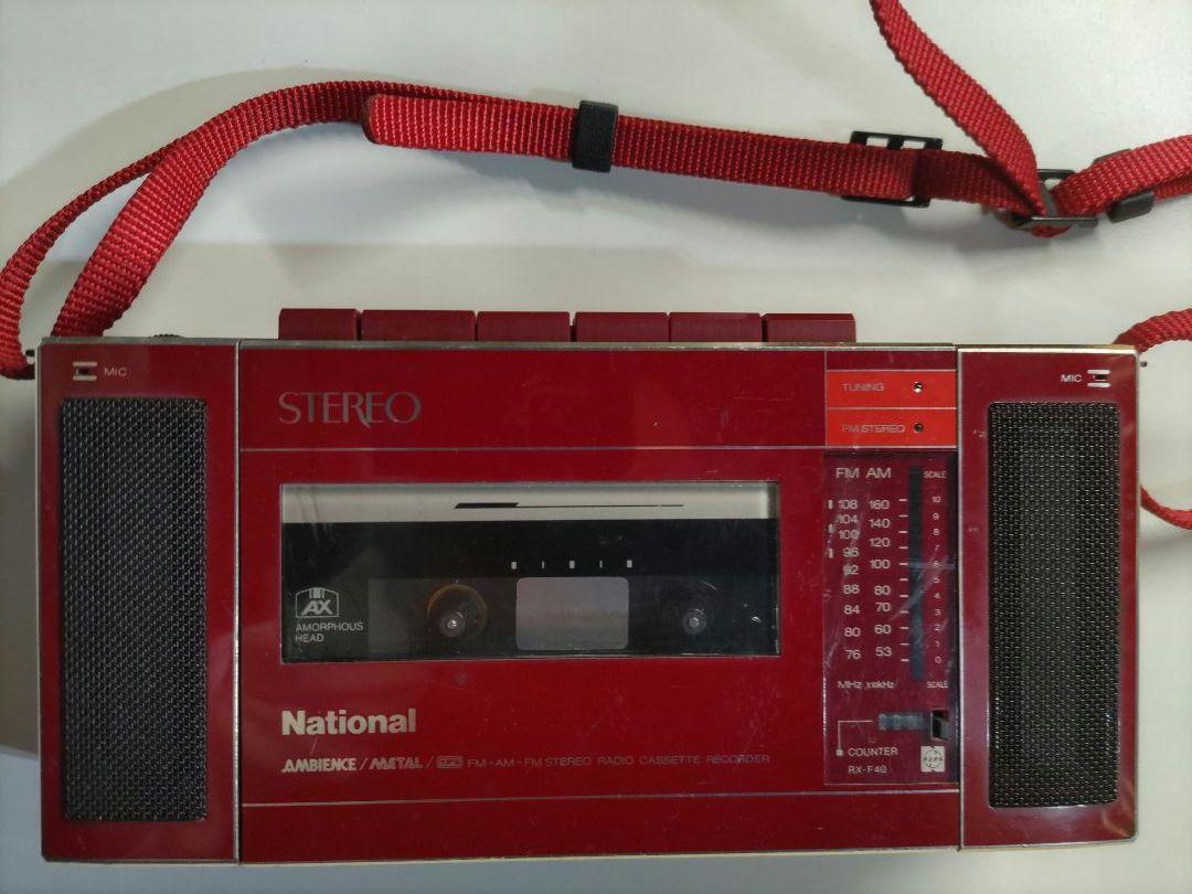 NATIONAL STEREO CASSETTE RECORDER　RX-F40 National RX-F40 Red Radio Cassette Recorder