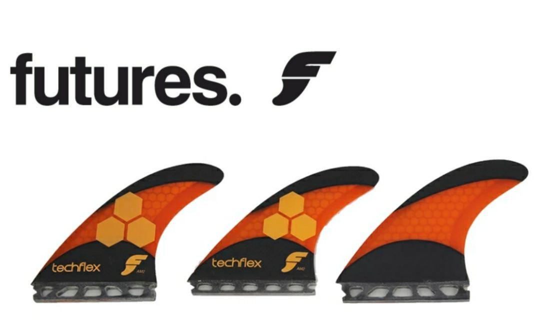 サーフィン・ボディボード FUTURES FIN TECH FLEX 2.0 AM2 ORANGE L AM2 Techflex Thruster - Rake Surf Fins - Futures Fins US