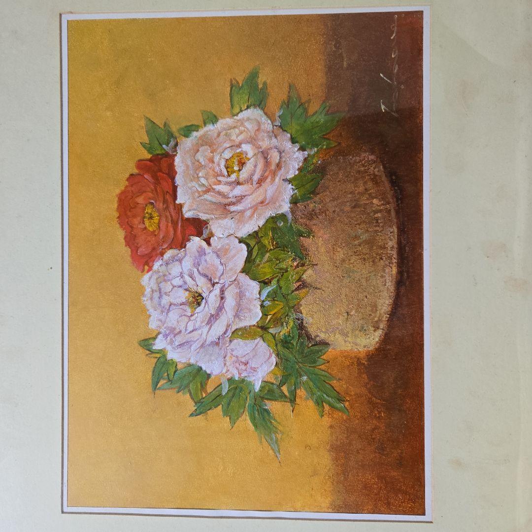 ②鳴海陶板画　絵画　印象派風 花瓶の花 時代物　美術品　インテリア ②鳴海陶板画 絵画 印象派風 花瓶の花 時代物 美術品 インテリア