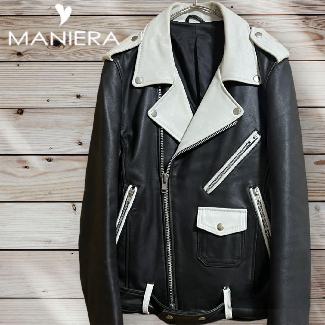 MANIERA ダブルライダースジャケット MANIERAマニエラ レザー ダブルライダースジャケット（RIDERS