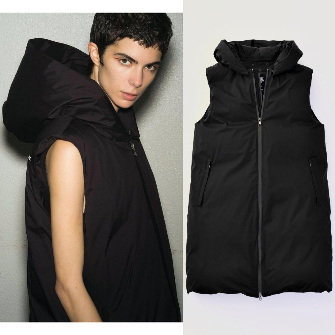 DESCENTE × ALWEL コラボ ダウンベストコート M 黒 男女兼用 DESCENTE × ALWEL コラボ ダウンベストコート Mサイズ 黒