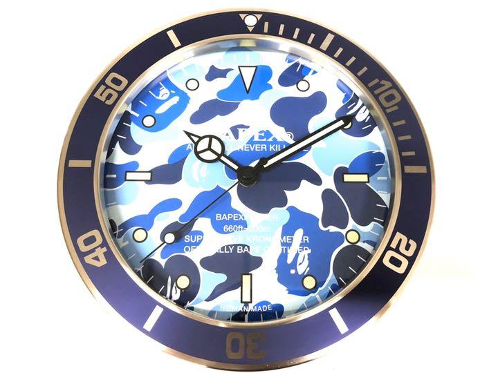 APE BAPEX WALL CLOCK BLUE CAMO 掛け時計 新品（A BATHING APE