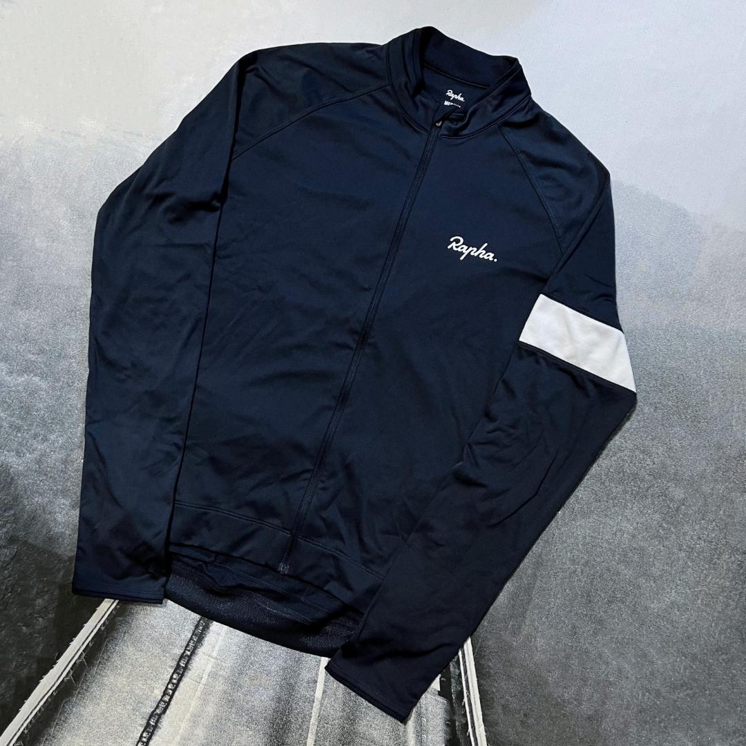美品rapha メンズコアロングスリーブジャージ　M NAVY Rapha Core Thermal Long Sleeve Cycling Jersey（ラファ コア