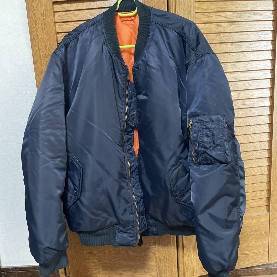 【高価値】 古着 フライトジャケット MA-1 ネイビー （Schott CWU ネイビー ジャケット・アウター