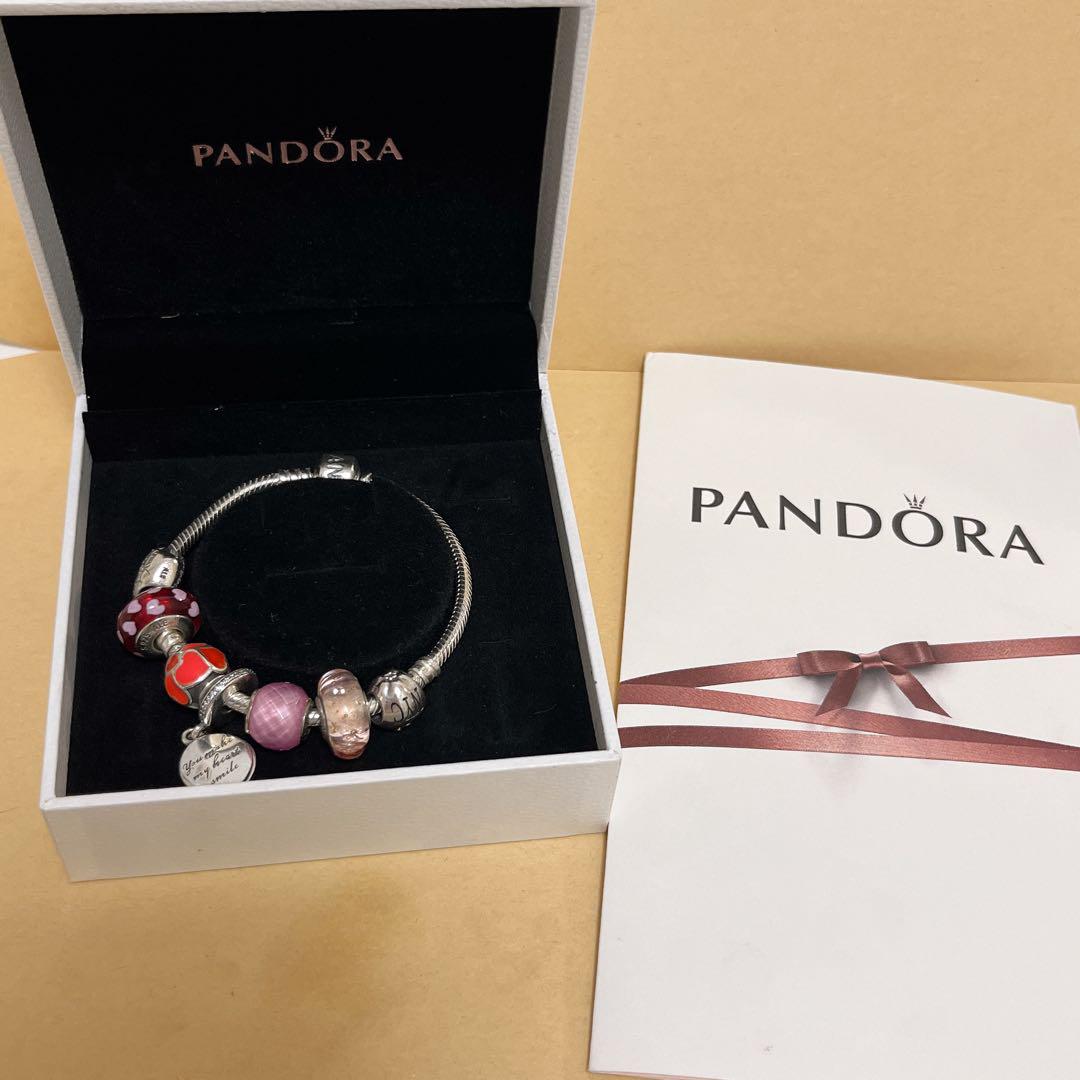 PANDORA シルバー ロープデザインブレスレット　チャーム付 pandora チャーム ブレスレット シルバー925 パンドラ | 2122
