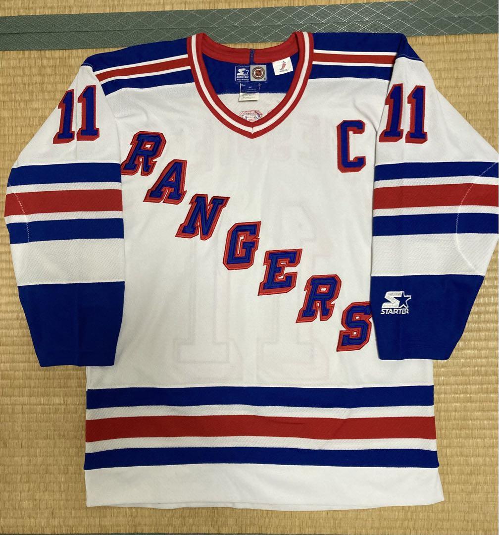 2025超人気 ニューヨーク NHL 90s レンジャーズ レプリカ マークメシエ アイスホッケー