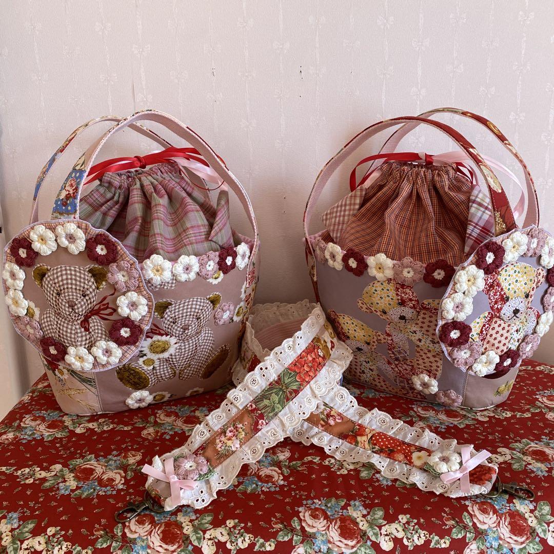 ♡専用♡ パッチワーク巾着トートバッグ(^-^)ハンドメイド（ミナ