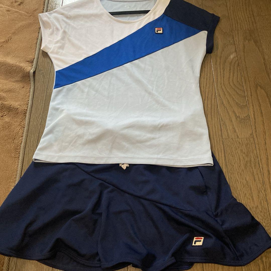 FILA テニスウェア Sサイズ テニスウエアセットアップ 値下げ)テニス FILA ゲームシャツ(上下セット)) （フィラテニス