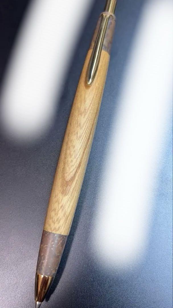 野原工芸似 斑紋金具(色物糠焼) 欅 真鍮 シャーペン 公式正規品