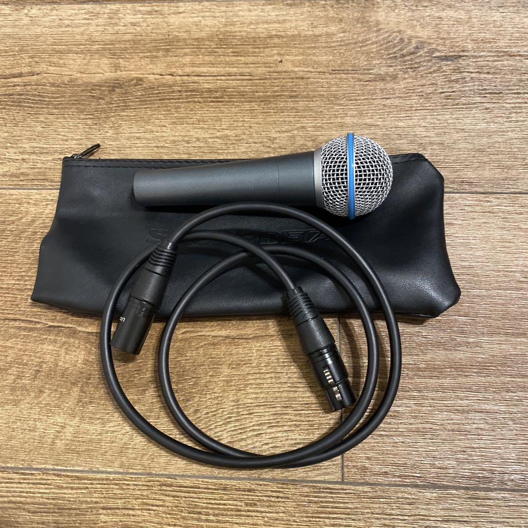 SHURE BETA 58A 美品 正規品 箱付き マイク マイクケーブルセット SHURE BETA 58A スタンド・ケーブルセット ボーカル
