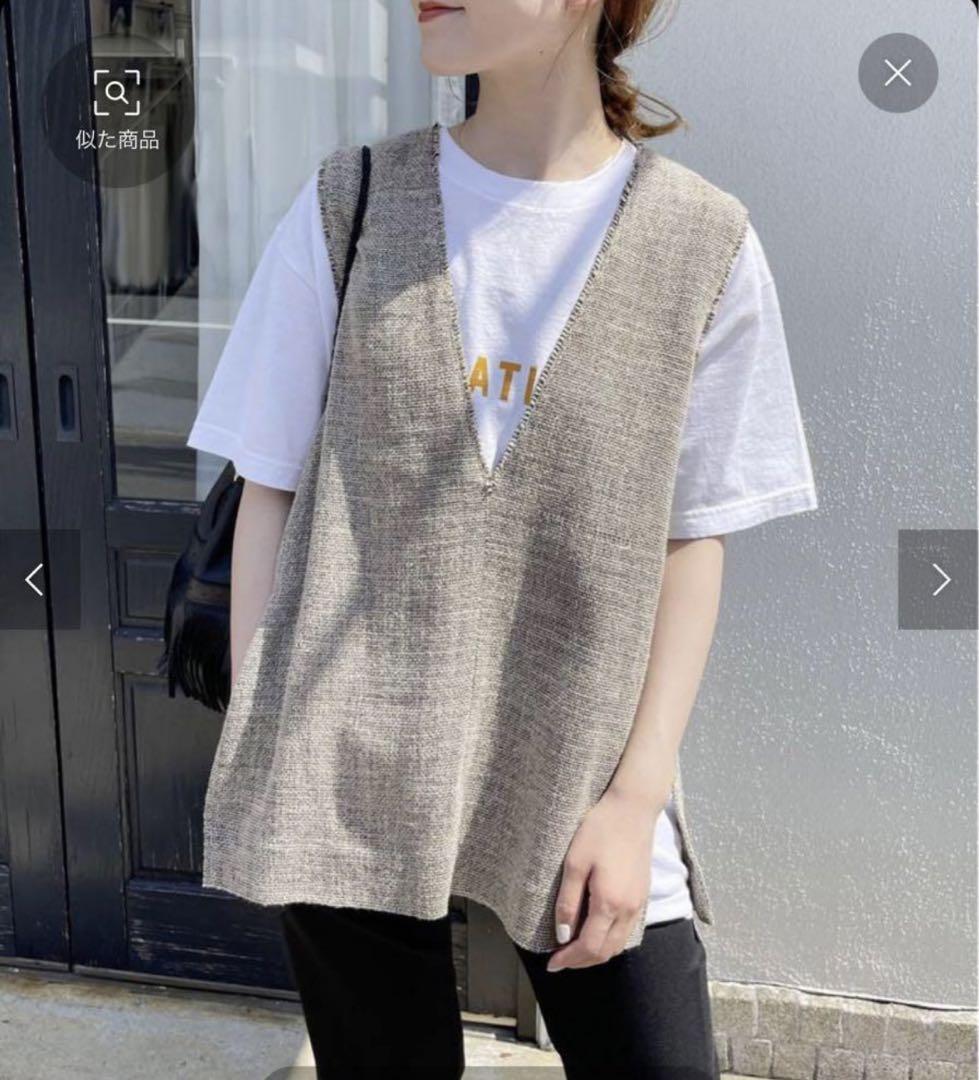 Spick & Span リネンツイードベスト ジレ Spick＆Span ベスト ジレ リネンブレンドツイードベスト