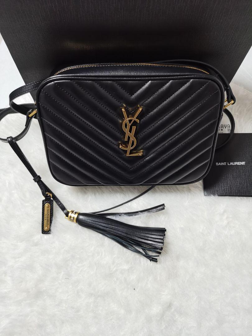 イヴ・サンローラン　黒　 カメラバッグ　タッセル付き SAINT LAURENT - 【Yves saint laurent】サンローラン ケイト