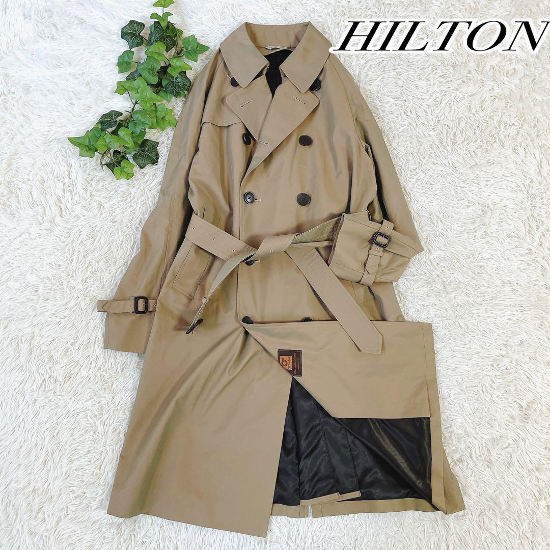 【美品】HILTONヒルトン　玉虫色ライナー付トレンチコート ロング　L 美品】HILTONヒルトン 玉虫色ライナー付トレンチコート ロング L