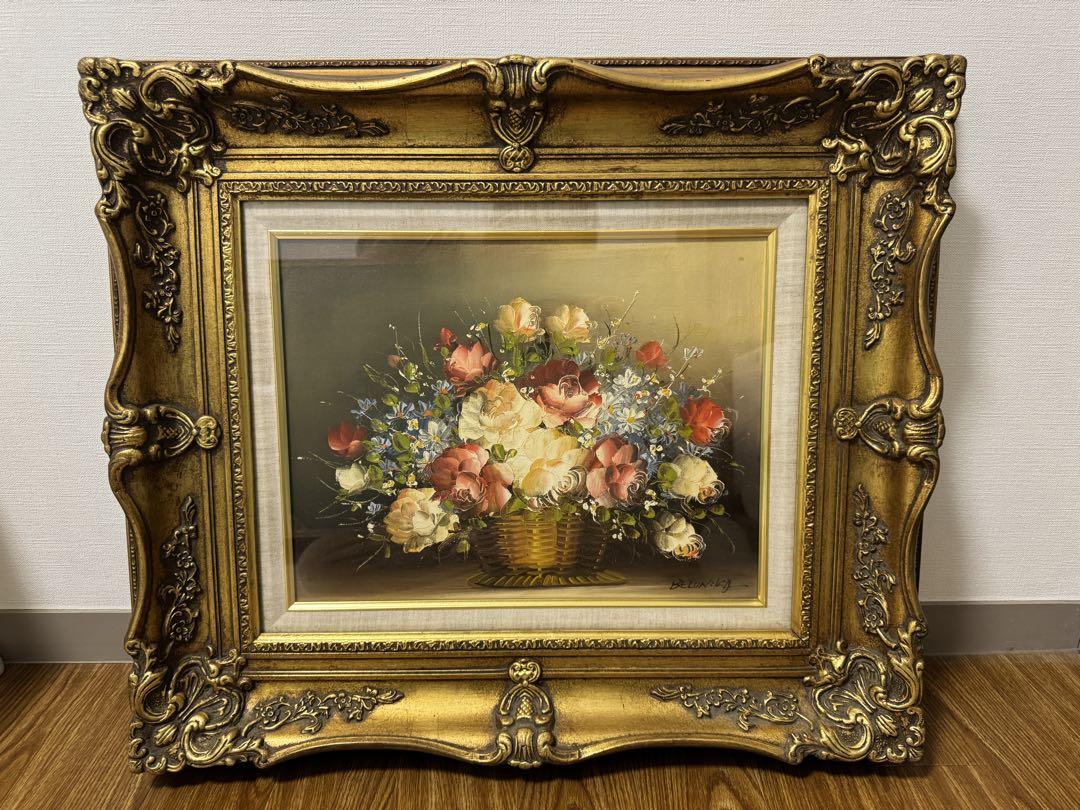 額装絵 アメリカで版画化 花の絵 絵画 花 フラワー フラワー