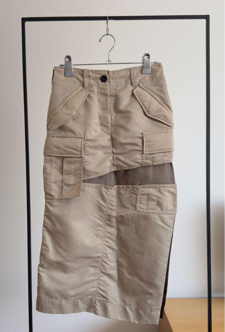 Sacai ロングタイトスカート　Sサイズ(0) ベージュ　カーキ Sacai ロングタイトスカート Sサイズ(0) ベージュ カーキ