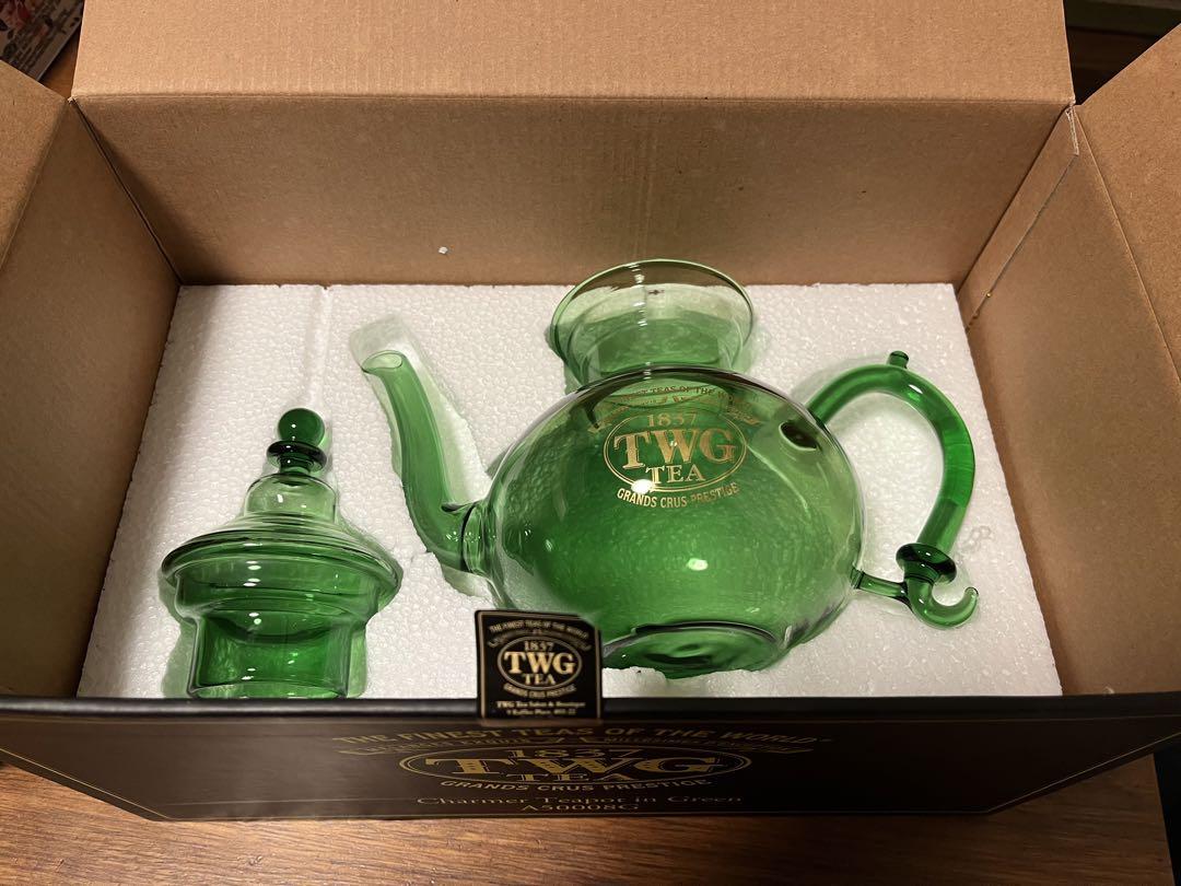 TWG ティーポット グリーン ガラス（TWG TEA 手吹きガラス