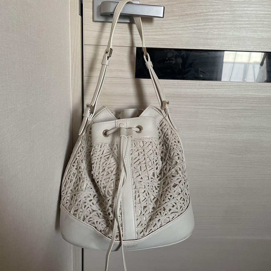 ARMANI アルマーニ　ホワイト　レザー キーケース　メンズ　レディース エンポリオ アルマーニ】キーリング レザー オールオーバー