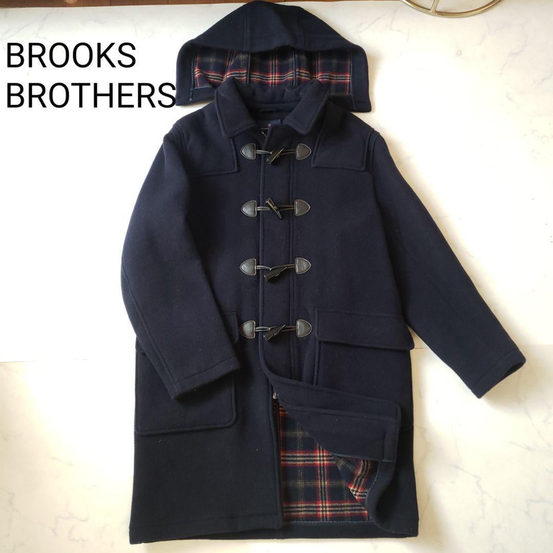 BROOKS BROTHERSチェックする裏地ダッフルコート ネイビー M