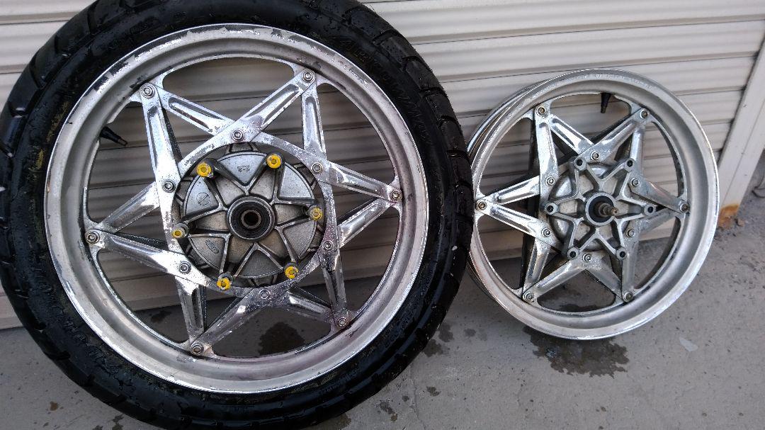 CBR400F 前後ホイール コムスター メッキ（モンキー用コムスター