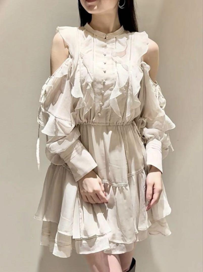 snidel フリルシフォンミニワンピース 希少 下ら SNIDEL フリルシフォンミニワンピース スナイデル