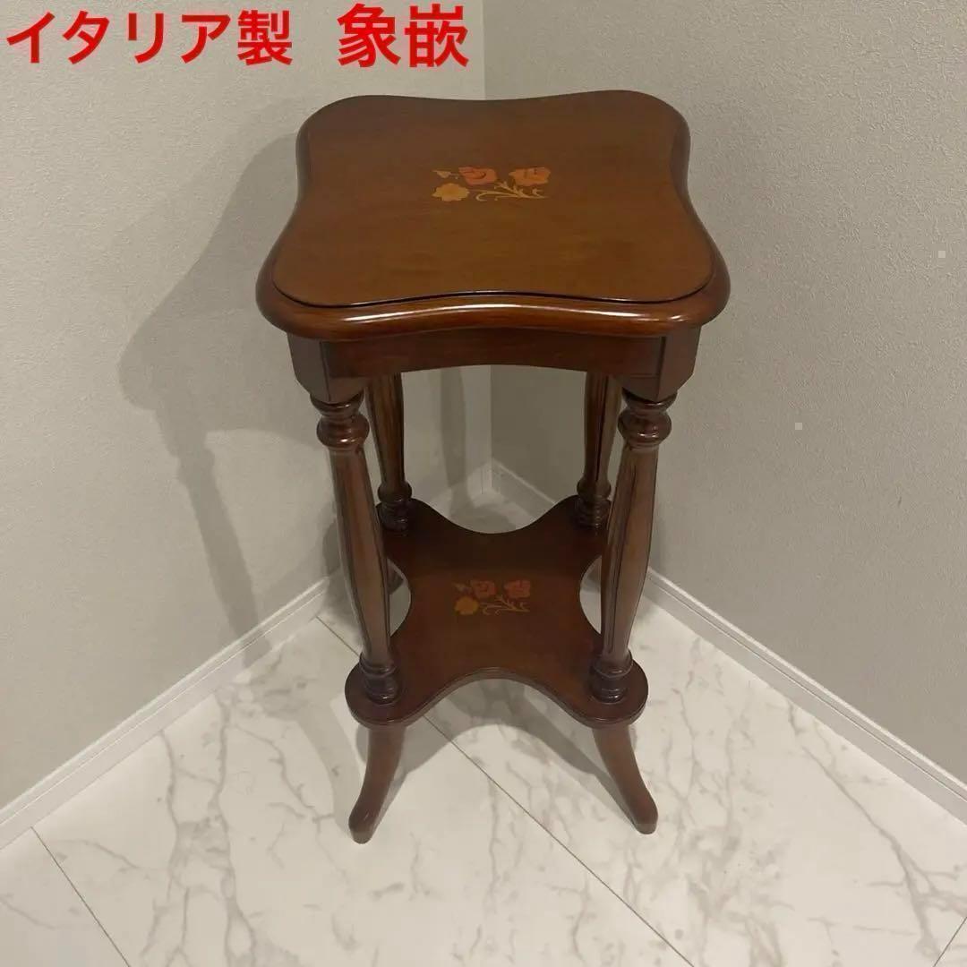 EFK87 イタリア製 象嵌細工 猫脚 コンソールテーブル 彫刻