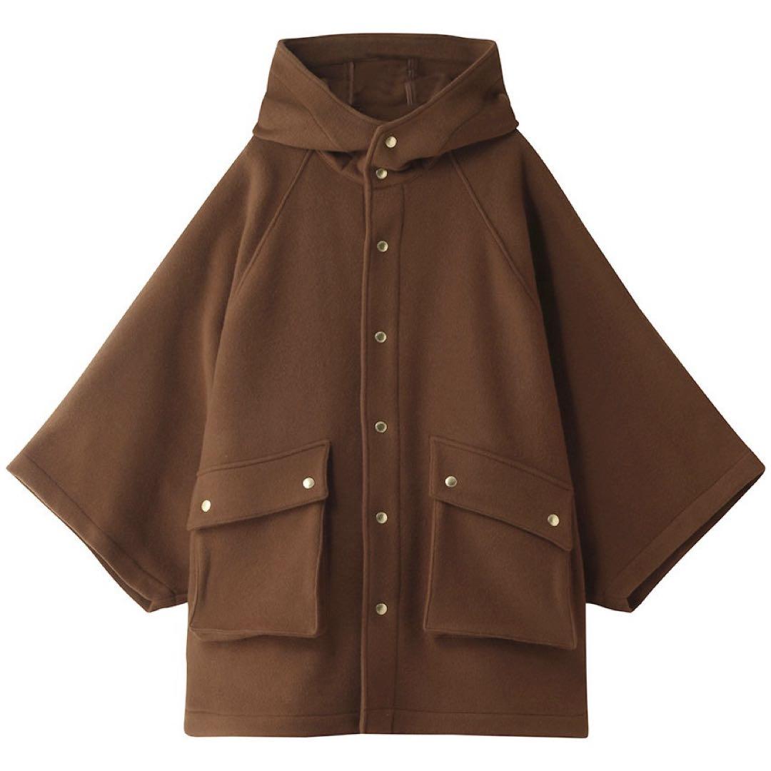 Traditional Weatherwear ウール ポンチョ コート フード