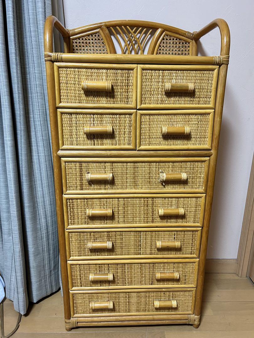 藤チェスト　7段引き出し　昭和レトロ 藤チェスト 7段引き出し 昭和レトロ