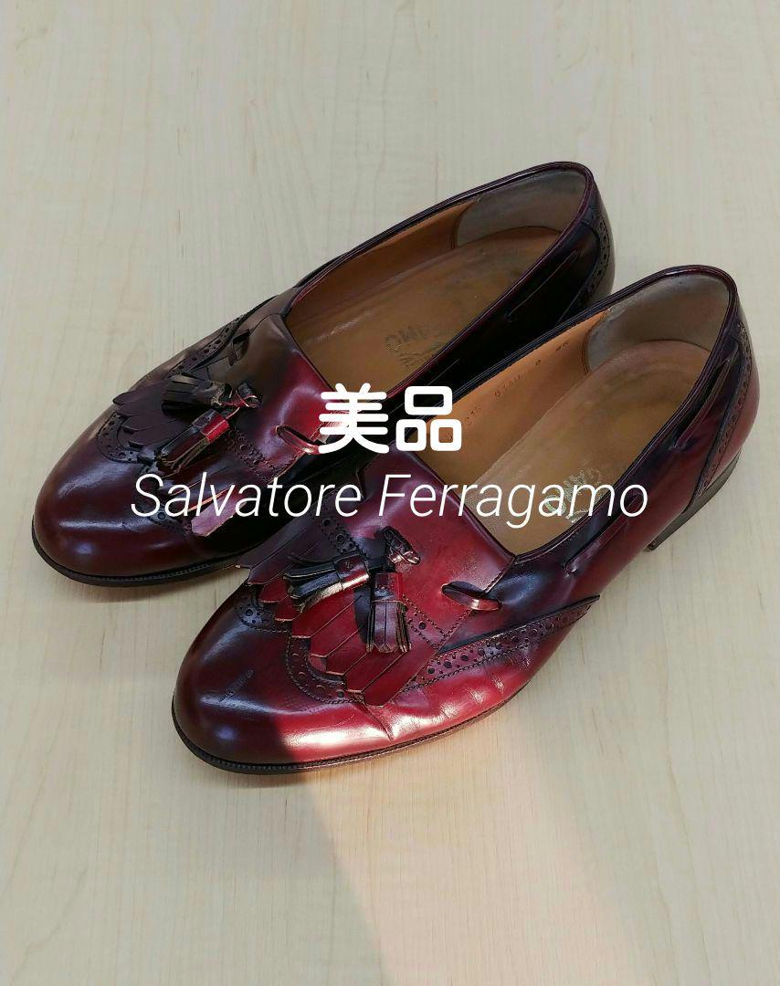 美品 Ferragamo フェラガモ タッセルローファー メンズ 9 27.5