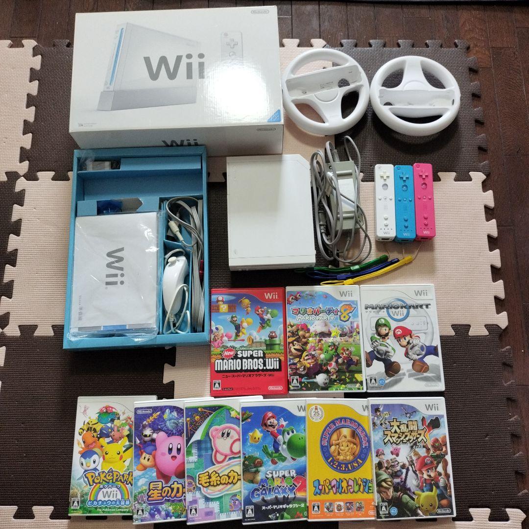 Nintendo Wii 本体 + ゲームソフト9本 + リモコン系セット