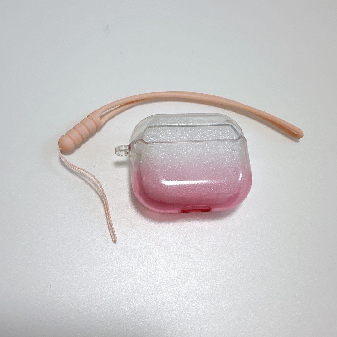 AirPods Pro 用 ケース 透明 イヤホン用 グラデーション ピンク