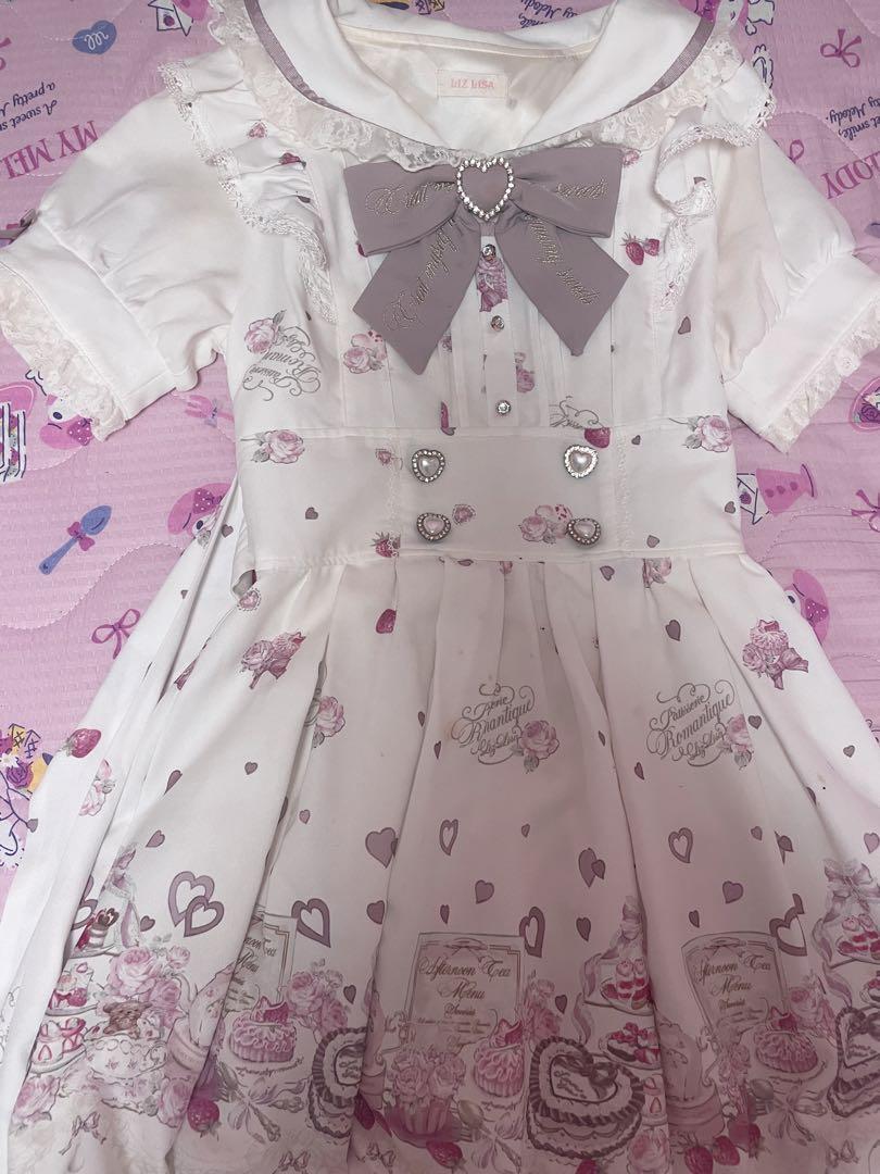 ワンピース LIZLISA LIZLISA afternoontea柄 ワンピース ホワイト（LIZ LISA
