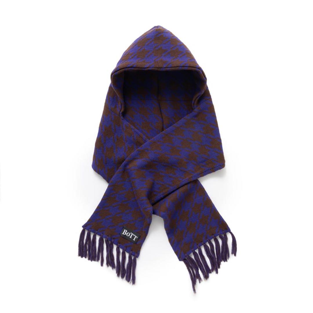小物 BOTT HOUNDSTOOTH HOODED SCARF 24AW BOTT_HOUNDSTOOTH_HOODED_SCARF_