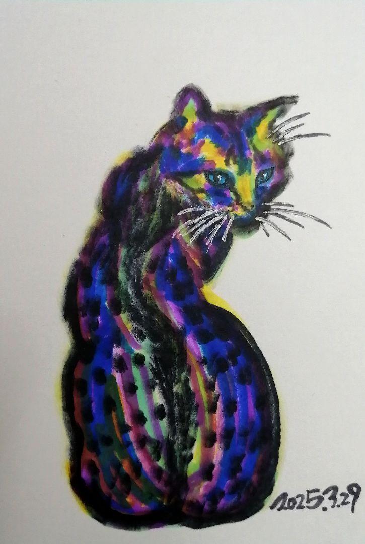 猫の絵 ドローイング 手描き イラスト （ブリティッシュ猫の絵