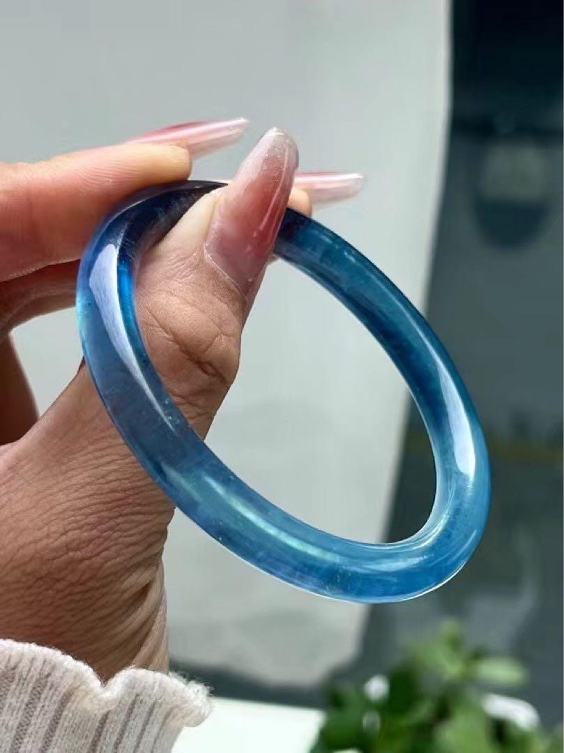 ⭐︎【天然】アクアマリン バングル 64g アクアマリン バングル 52.5mm