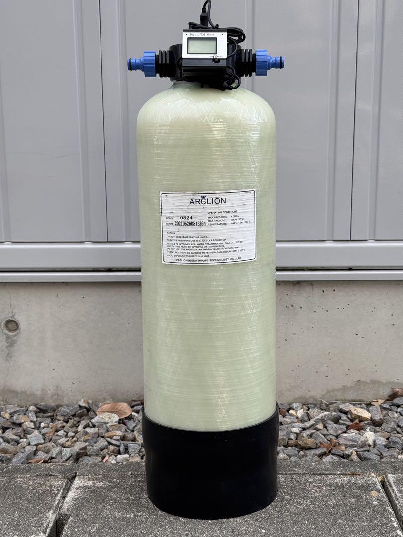 純水器タンク TDSメーター付き純水器用FRPタンク(タンク容量15L、樹脂充填目安