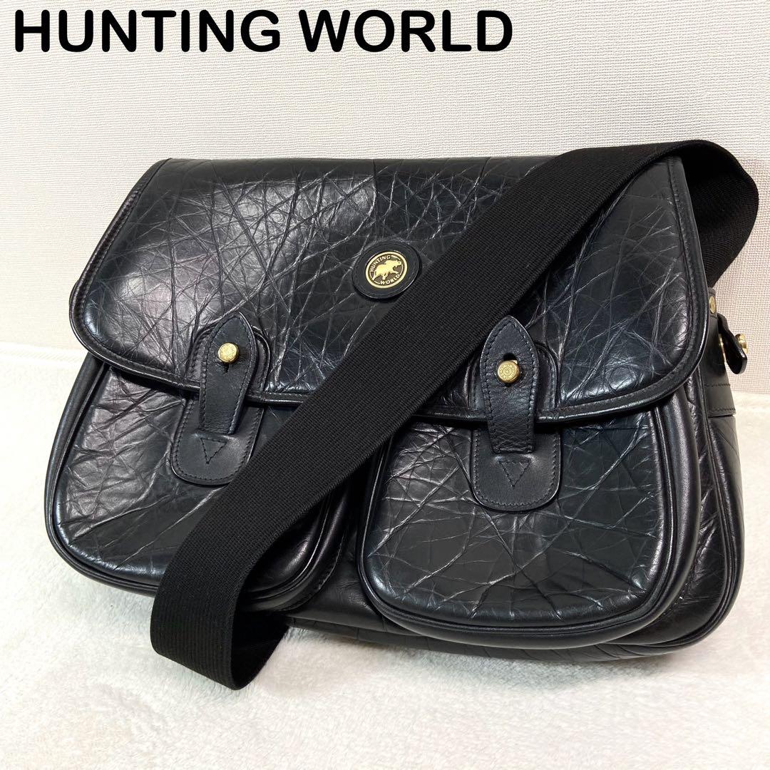 ハンティングワールド　ショルダーバッグ　バチュークロス　レザー　ネイビー　メンズ 楽天市場】【バッグ】HUNTING WORLD ハンティング ワールド