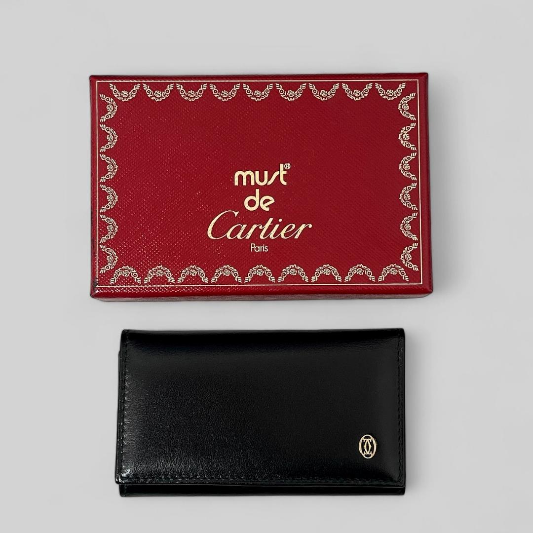 ✨未使用◇箱・ギャランティーカード付◇カルティエ パシャ◇4連キーケース 黒 Cartier キーケース レザー ブラック（未使用 Cartier