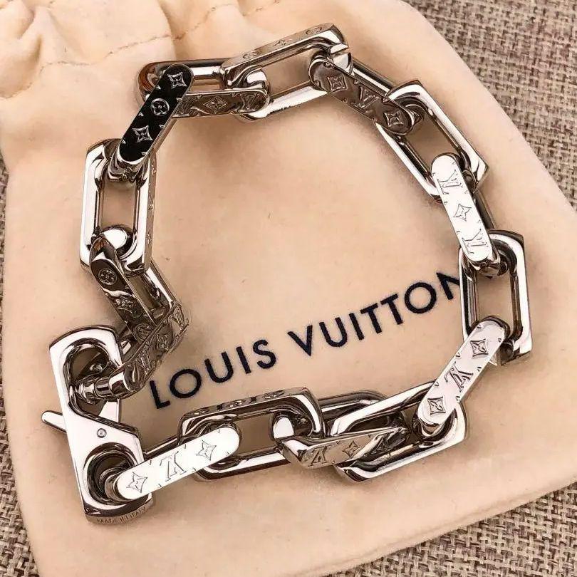 LV*MNG Row ロゴモノグラムチェーンシルバーブレスレット M1407A Monogram Row Bracelet S00 - Men - Fashion Jewelry | LOUIS