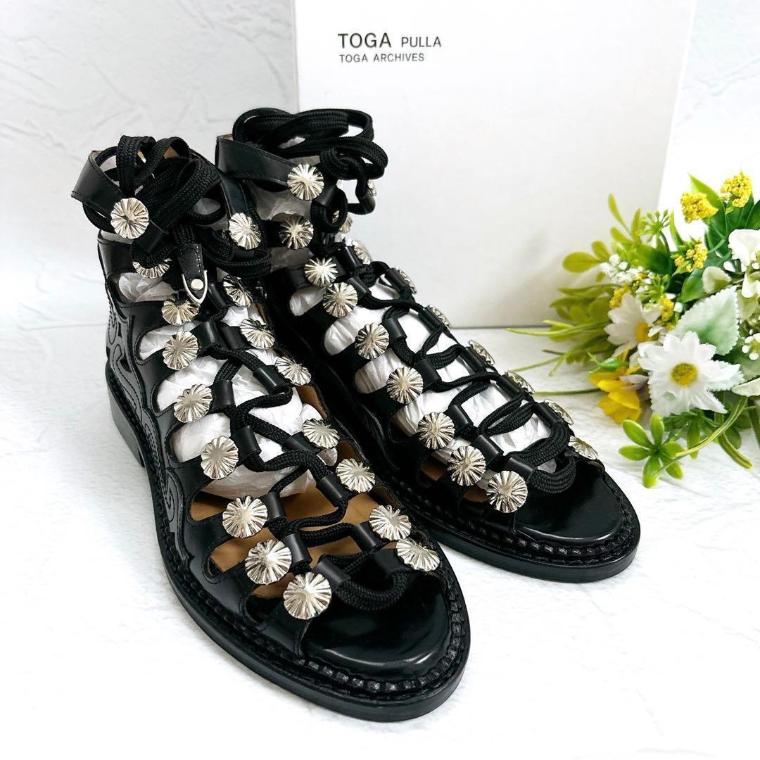 TOGA PULLA ブラック ギリー　レースアップ シューズ 38 TOGA PULLA トーガ プルラ ドレスシューズ GILLIE SHOES ギリー