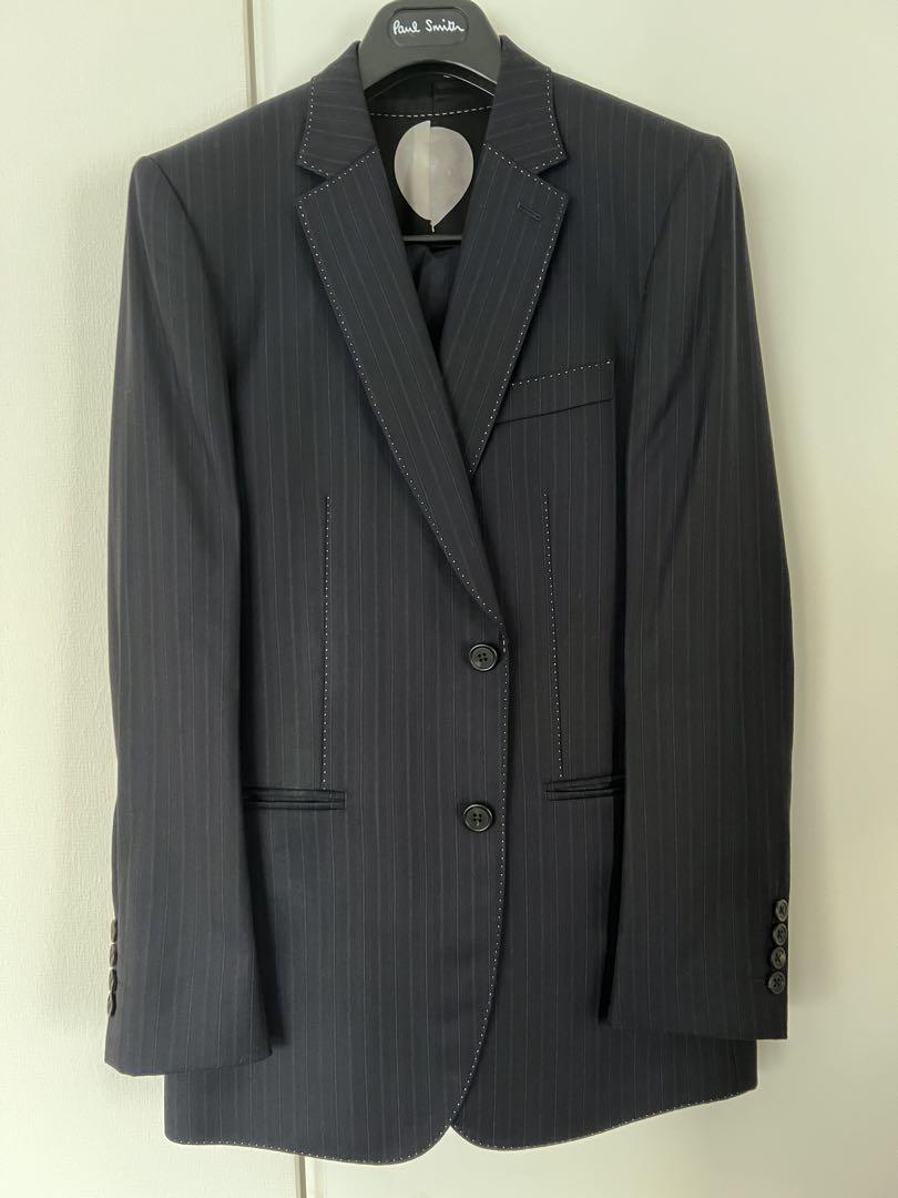 Paul Smith ポールスミス セットアップ スーツ ダブル ストライプ L Paul Smith ボールスミス スーツ 紺色ストライプ （Paul Smith