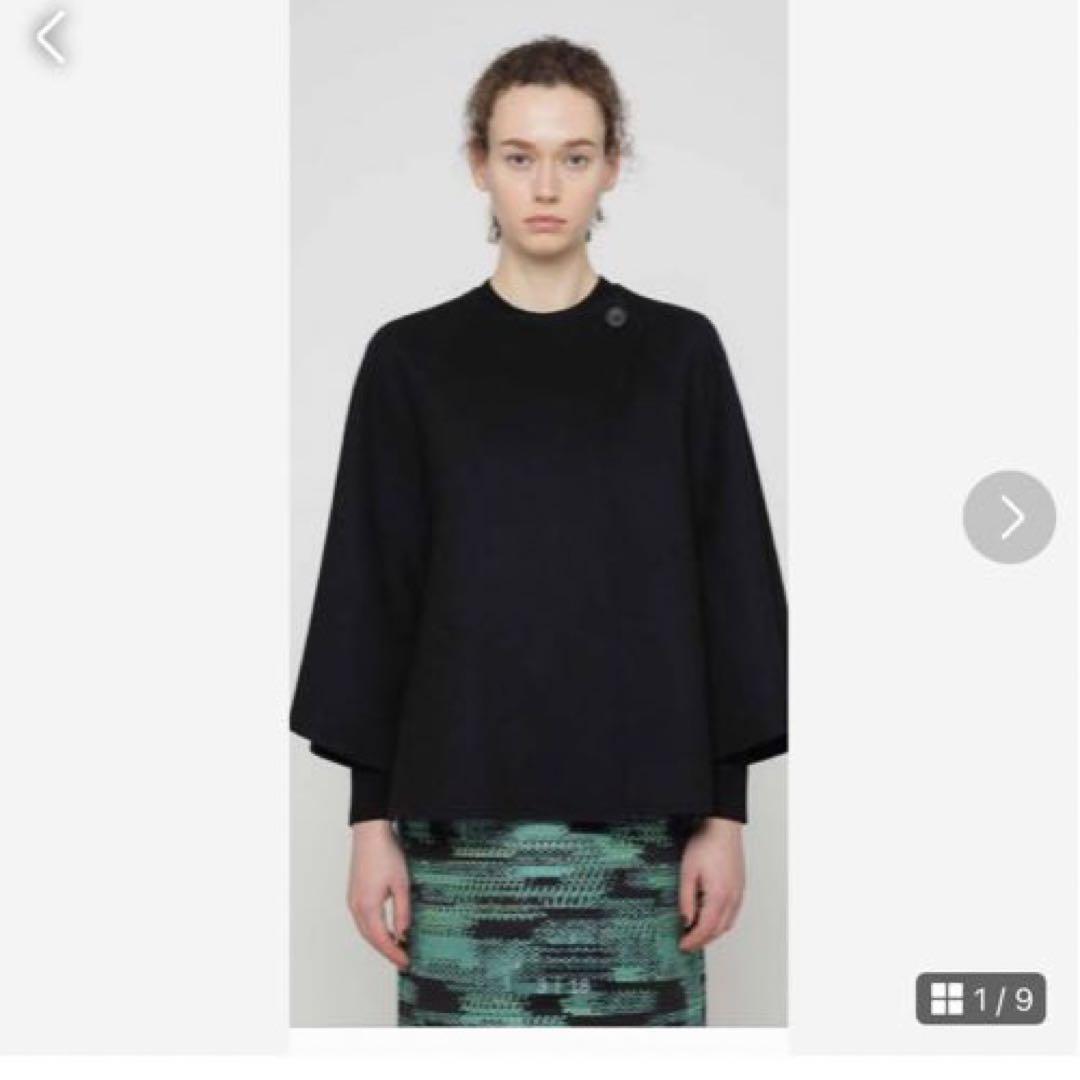 ADORE カシミヤ混２ＴＯＮＥリバーポンチョ風リバーシブルジャケット 未使用 アドーア カシミヤ混2TONEリバーポンチョ風