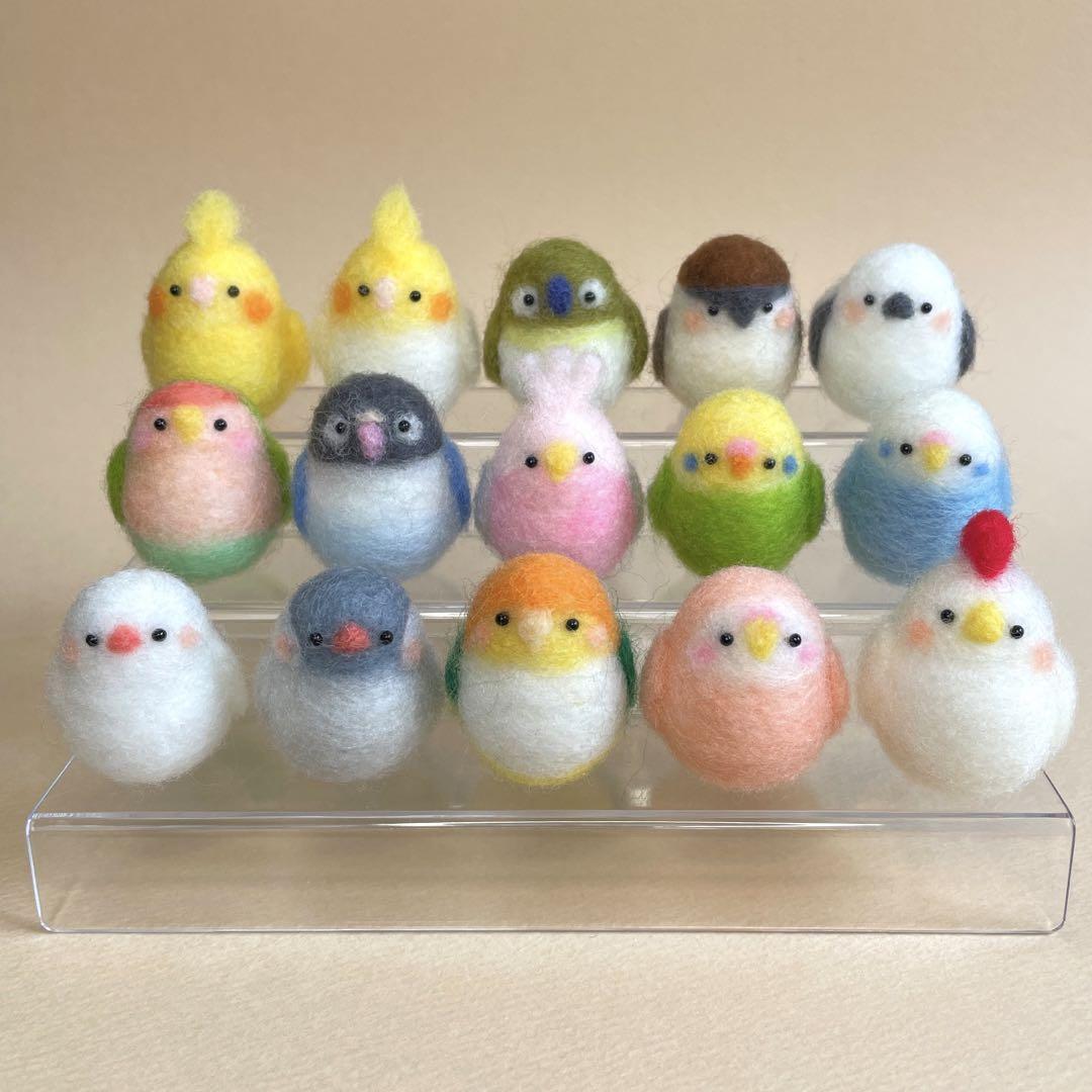 ハンドメイド♪羊毛フェルト 鳥いろいろ・ミニ 15羽＋11羽 移れる