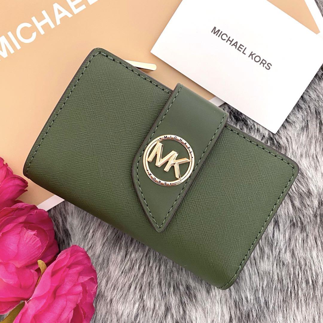 MICHAEL KORS グリーン 二つ折り財布 マイケルコース MICHAEL KORS 財布 （グリーン） -waja bazar