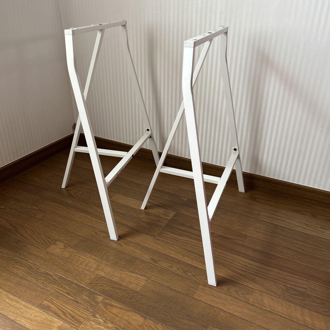 IKEA LERBERG テーブル脚 2セット ホワイト 廃盤品（IKEA イケア
