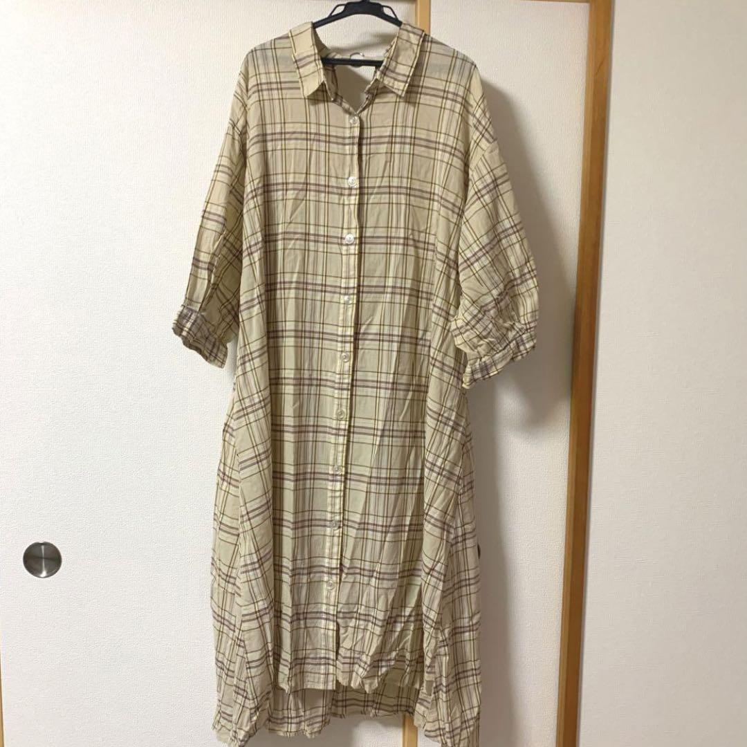 チェック シャツワンピース （チェックシャツワンピース（IVORY